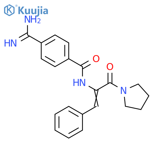 Benzamide, 4-(aminoiminomethyl)-N-[2-phenyl-1-(1-pyrrolidinylcarbonyl)ethenyl]- structure