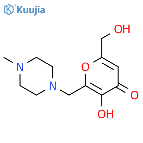 3-hydroxy-6-(hydroxymethyl)-2-(4-methylpiperazin-1-yl)methyl-4H-pyran-4-one structure