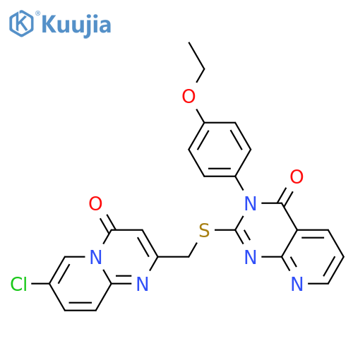 2-({7-chloro-4-oxo-4H-pyrido1,2-apyrimidin-2-yl}methyl)sulfanyl-3-(4-ethoxyphenyl)-3H,4H-pyrido2,3-dpyrimidin-4-one structure