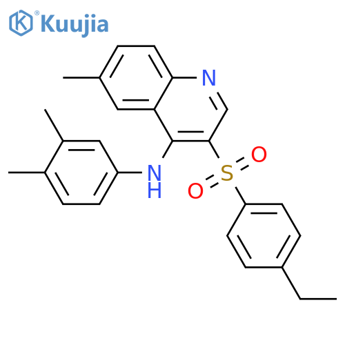 N-(3,4-dimethylphenyl)-3-(4-ethylbenzenesulfonyl)-6-methylquinolin-4-amine structure