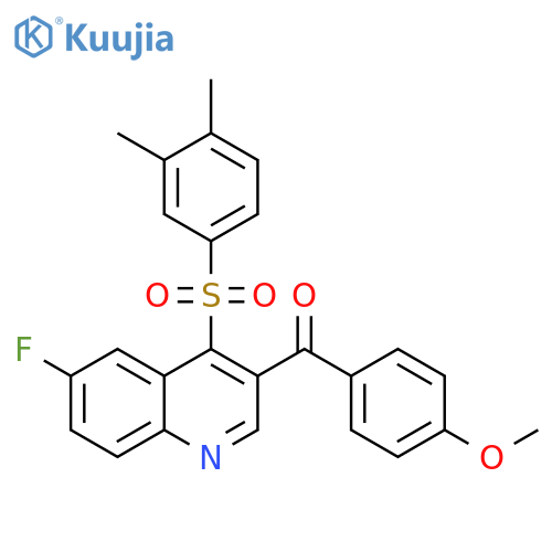 4-(3,4-dimethylbenzenesulfonyl)-6-fluoro-3-(4-methoxybenzoyl)quinoline structure