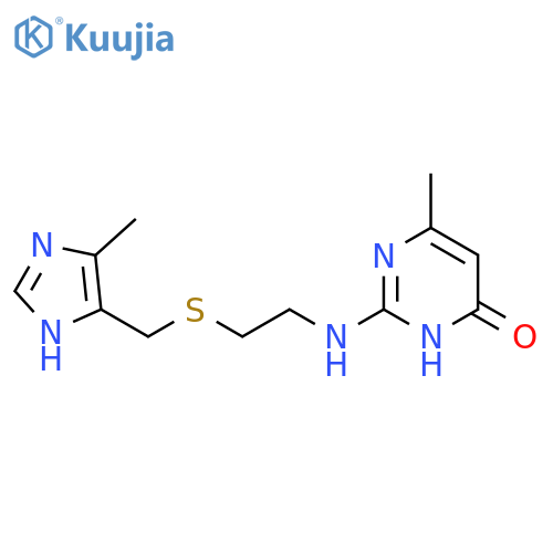 4(3H)-Pyrimidinone, 6-methyl-2-[[2-[[(4-methyl-1H-imidazol-5-yl)methyl]thio]ethyl]amino]- structure