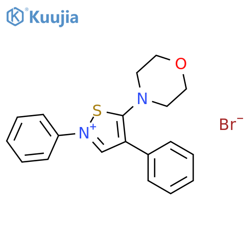 Isothiazolium, 5-(4-morpholinyl)-2,4-diphenyl-, bromide structure