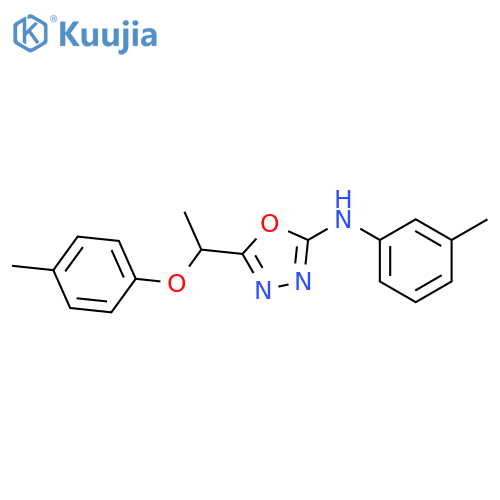 1,3,4-Oxadiazol-2-amine, 5-[1-(4-methylphenoxy)ethyl]-N-(3-methylphenyl)- structure