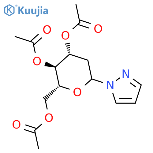 1H-Pyrazole, 1-(3,4,6-tri-O-acetyl-2-deoxy-D-arabino-hexopyranosyl)- structure