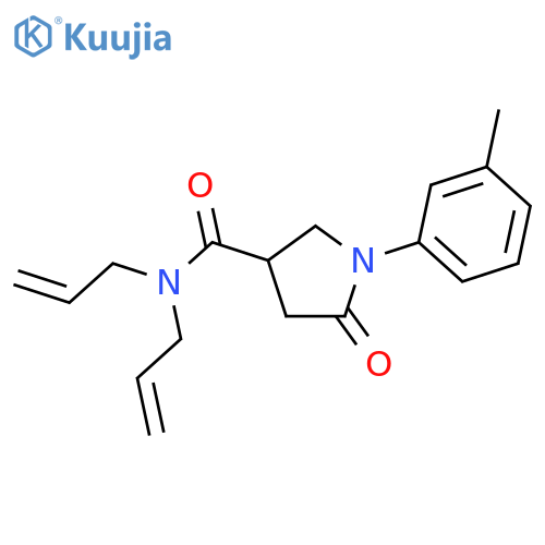 1-(3-methylphenyl)-5-oxo-N,N-di(prop-2-en-1-yl)pyrrolidine-3-carboxamide structure