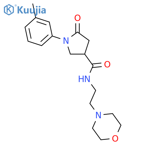 1-(3-methylphenyl)-N-(2-morpholin-4-ylethyl)-5-oxopyrrolidine-3-carboxamide structure
