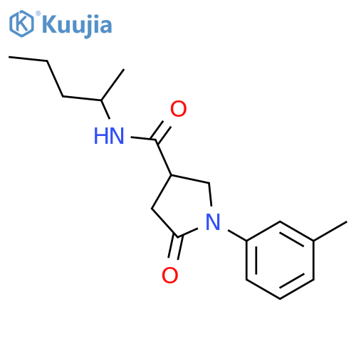 1-(3-methylphenyl)-5-oxo-N-(pentan-2-yl)pyrrolidine-3-carboxamide structure
