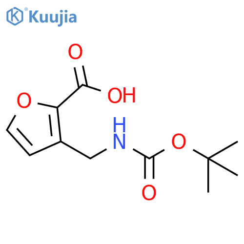 3-({(tert-butoxy)carbonylamino}methyl)furan-2-carboxylic acid structure