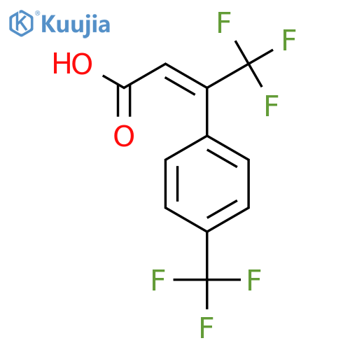 4,4,4-Trifluoro-3-[4-(trifluoromethyl)phenyl]-(E)-crotonic acid structure