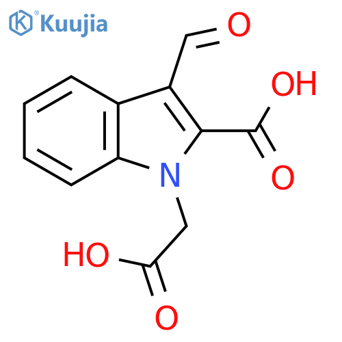 1-(carboxymethyl)-3-formyl-1H-indole-2-carboxylic acid structure