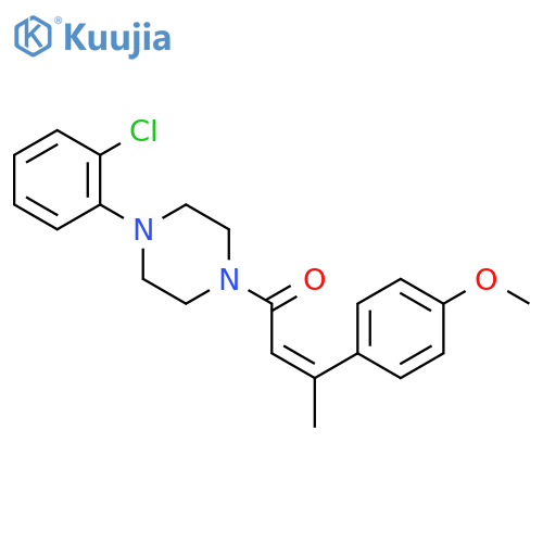 Piperazine, 1-(2-chlorophenyl)-4-[3-(4-methoxyphenyl)-1-oxo-2-butenyl]- structure