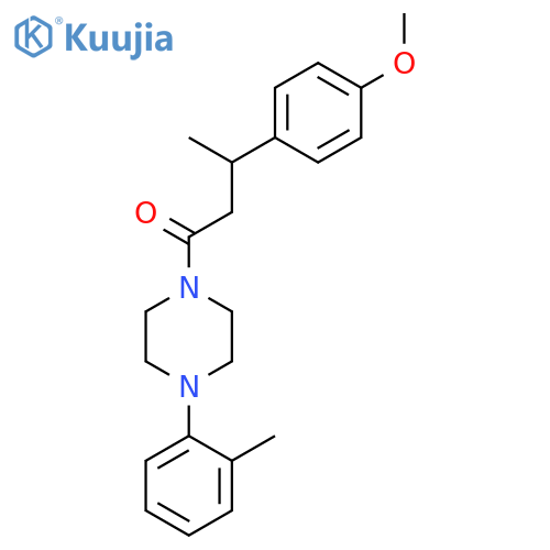 Piperazine, 1-[3-(4-methoxyphenyl)-1-oxobutyl]-4-(2-methylphenyl)- structure