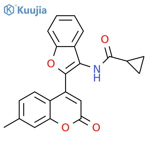 N-2-(7-methyl-2-oxo-2H-chromen-4-yl)-1-benzofuran-3-ylcyclopropanecarboxamide structure