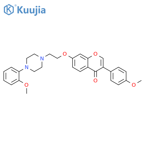 3-(4-methoxyphenyl)-7-{2-4-(2-methoxyphenyl)piperazin-1-ylethoxy}-4H-chromen-4-one structure