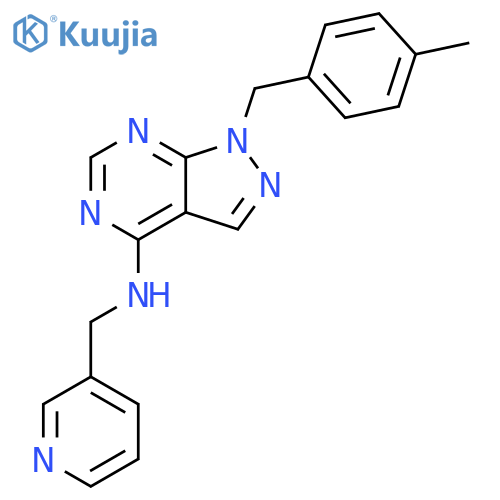 1-(4-methylphenyl)methyl-N-(pyridin-3-yl)methyl-1H-pyrazolo3,4-dpyrimidin-4-amine structure