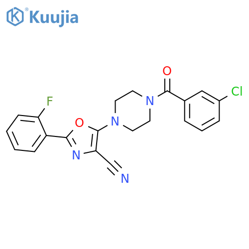 5-4-(3-chlorobenzoyl)piperazin-1-yl-2-(2-fluorophenyl)-1,3-oxazole-4-carbonitrile structure