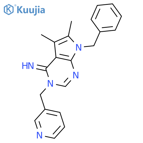 <br>7-benzyl-5,6-dimethyl-3-(pyridin-3-ylmethyl)-3,7-dihydro-4H-pyrrolo[2,3-d]p yrimidin-4-imine structure