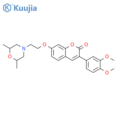 3-(3,4-dimethoxyphenyl)-7-2-(2,6-dimethylmorpholin-4-yl)ethoxy-2H-chromen-2-one structure