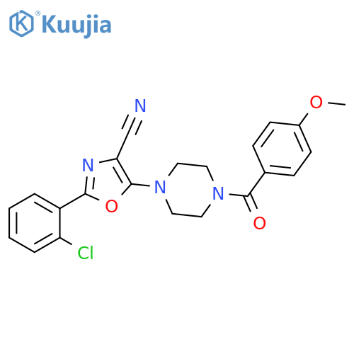 2-(2-chlorophenyl)-5-4-(4-methoxybenzoyl)piperazin-1-yl-1,3-oxazole-4-carbonitrile structure