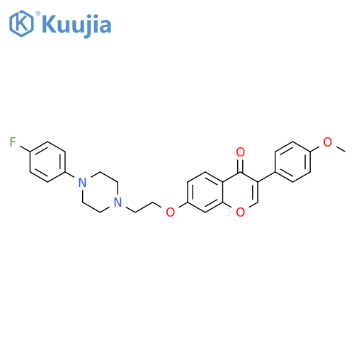 7-{2-4-(4-fluorophenyl)piperazin-1-ylethoxy}-3-(4-methoxyphenyl)-4H-chromen-4-one structure