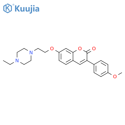 7-2-(4-ethylpiperazin-1-yl)ethoxy-3-(4-methoxyphenyl)-2H-chromen-2-one structure