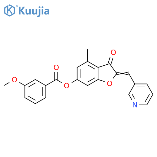 (2Z)-4-methyl-3-oxo-2-(pyridin-3-yl)methylidene-2,3-dihydro-1-benzofuran-6-yl 3-methoxybenzoate structure