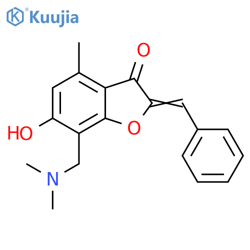 (2Z)-7-(dimethylamino)methyl-6-hydroxy-4-methyl-2-(phenylmethylidene)-2,3-dihydro-1-benzofuran-3-one structure