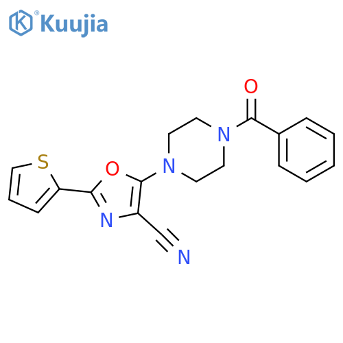 5-(4-benzoylpiperazin-1-yl)-2-(thiophen-2-yl)-1,3-oxazole-4-carbonitrile structure