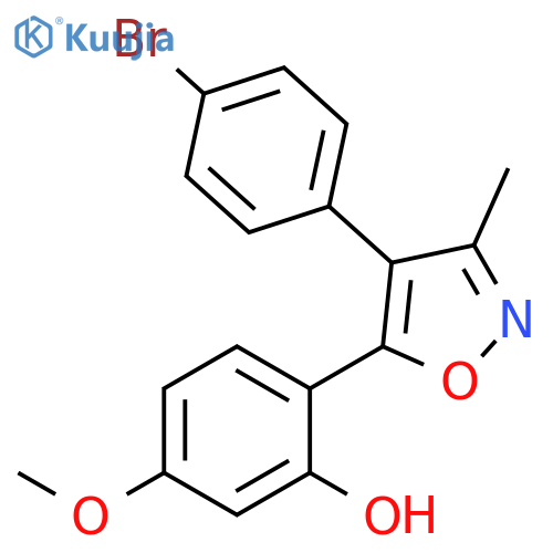 2-4-(4-bromophenyl)-3-methyl-1,2-oxazol-5-yl-5-methoxyphenol structure