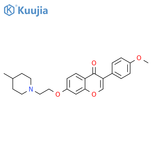 3-(4-methoxyphenyl)-7-2-(4-methylpiperidin-1-yl)ethoxy-4H-chromen-4-one structure