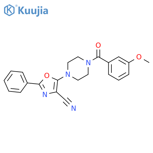 5-4-(3-methoxybenzoyl)piperazin-1-yl-2-phenyl-1,3-oxazole-4-carbonitrile structure