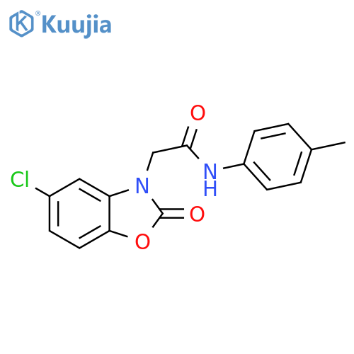 2-(5-chloro-2-oxo-2,3-dihydro-1,3-benzoxazol-3-yl)-N-(4-methylphenyl)acetamide structure
