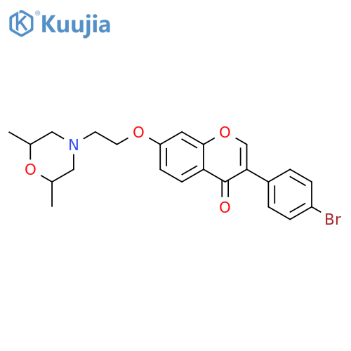 3-(4-bromophenyl)-7-2-(2,6-dimethylmorpholin-4-yl)ethoxy-4H-chromen-4-one structure
