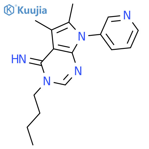 <br>3-butyl-5,6-dimethyl-7-(pyridin-3-yl)-3,7-dihydro-4H-pyrrolo[2,3-d]pyrimidi n-4-imine structure