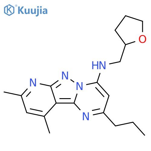 11,13-dimethyl-N-(oxolan-2-yl)methyl-4-propyl-3,7,8,10-tetraazatricyclo7.4.0.0^{2,7}trideca-1,3,5,8,10,12-hexaen-6-amine structure