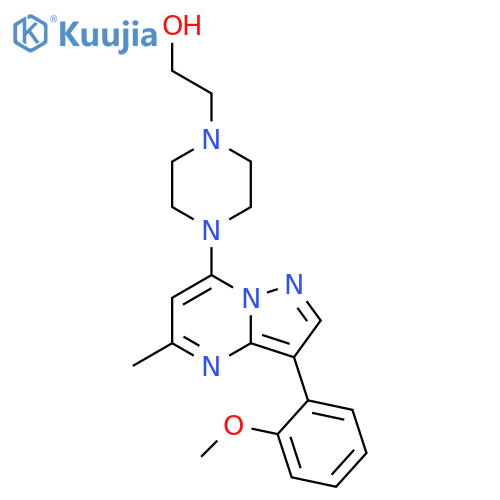 2-{4-3-(2-methoxyphenyl)-5-methylpyrazolo1,5-apyrimidin-7-ylpiperazin-1-yl}ethan-1-ol structure