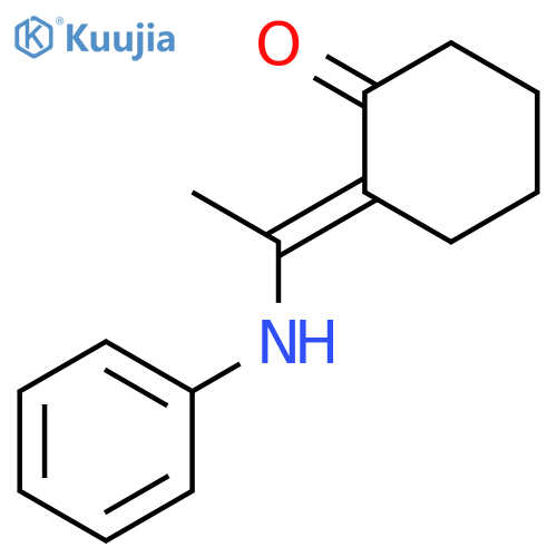 Cyclohexanone, 2-[1-(phenylamino)ethylidene]- structure