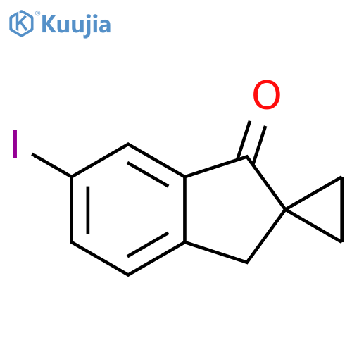 SPIRO[CYCLOPROPANE-1,2'-[2H]INDEN]-1'(3'H)-ONE, 6'-IODO- structure