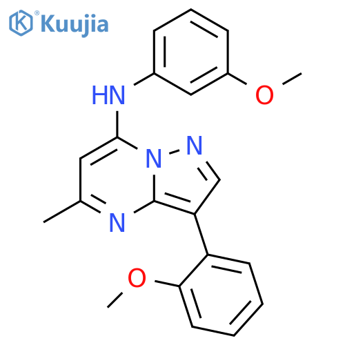 3-(2-methoxyphenyl)-N-(3-methoxyphenyl)-5-methylpyrazolo1,5-apyrimidin-7-amine structure