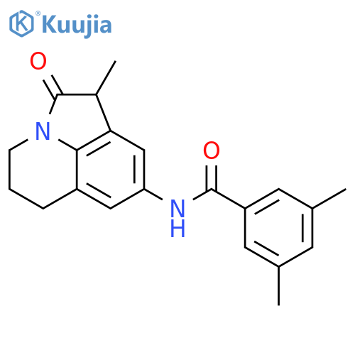 3,5-dimethyl-N-{3-methyl-2-oxo-1-azatricyclo6.3.1.0^{4,12}dodeca-4,6,8(12)-trien-6-yl}benzamide structure