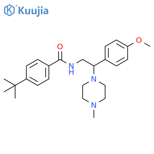 4-tert-butyl-N-2-(4-methoxyphenyl)-2-(4-methylpiperazin-1-yl)ethylbenzamide structure