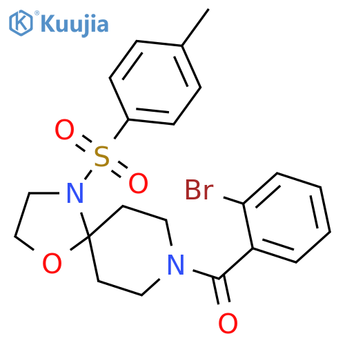 8-(2-bromobenzoyl)-4-(4-methylbenzenesulfonyl)-1-oxa-4,8-diazaspiro4.5decane structure