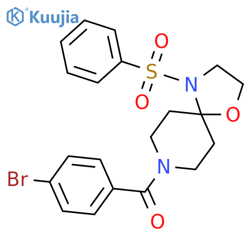 4-(benzenesulfonyl)-8-(4-bromobenzoyl)-1-oxa-4,8-diazaspiro4.5decane structure