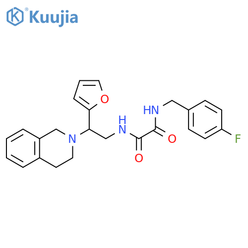 N'-(4-fluorophenyl)methyl-N-2-(furan-2-yl)-2-(1,2,3,4-tetrahydroisoquinolin-2-yl)ethylethanediamide structure