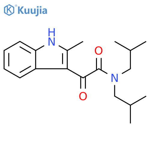 2-(2-methyl-1H-indol-3-yl)-N,N-bis(2-methylpropyl)-2-oxoacetamide structure