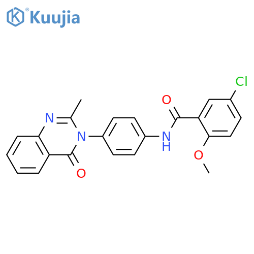 5-chloro-2-methoxy-N-4-(2-methyl-4-oxo-3,4-dihydroquinazolin-3-yl)phenylbenzamide structure