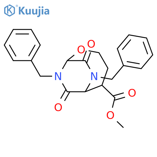 2-Oxa-7,9-diazabicyclo[4.2.2]decane-5-carboxylic acid, 8,10-dioxo-7,9-bis(phenylmethyl)-, methyl ester structure