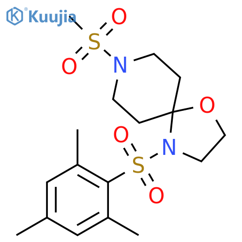 8-methanesulfonyl-4-(2,4,6-trimethylbenzenesulfonyl)-1-oxa-4,8-diazaspiro4.5decane structure