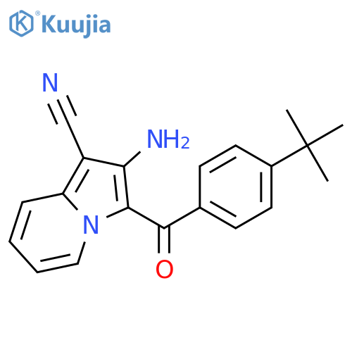 2-amino-3-(4-tert-butylbenzoyl)indolizine-1-carbonitrile structure